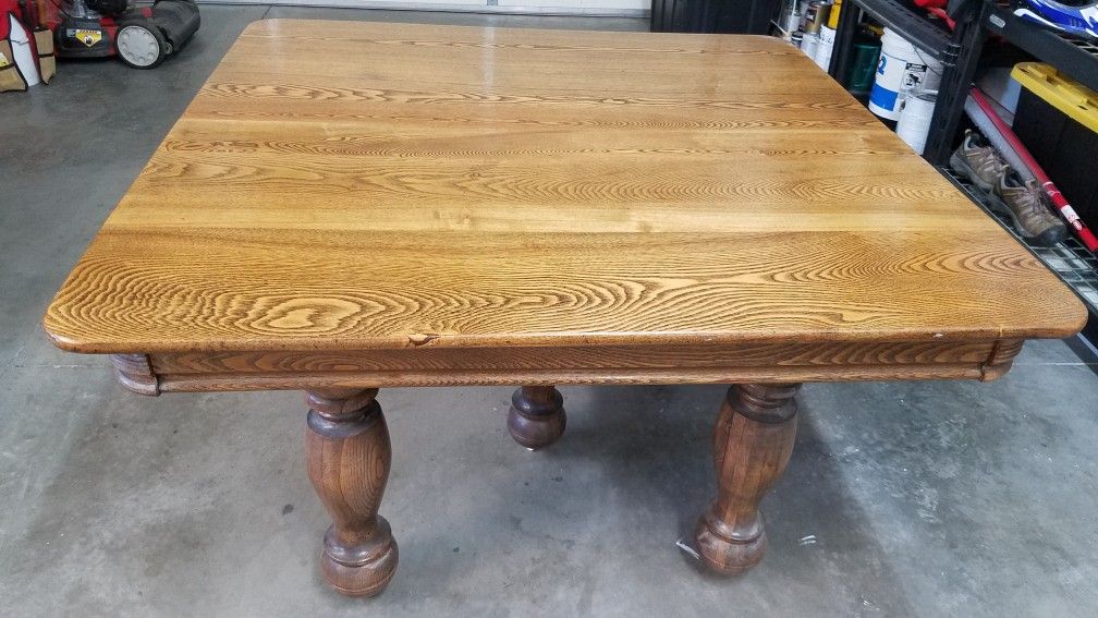 Antique Oak Table And Oak Chairs