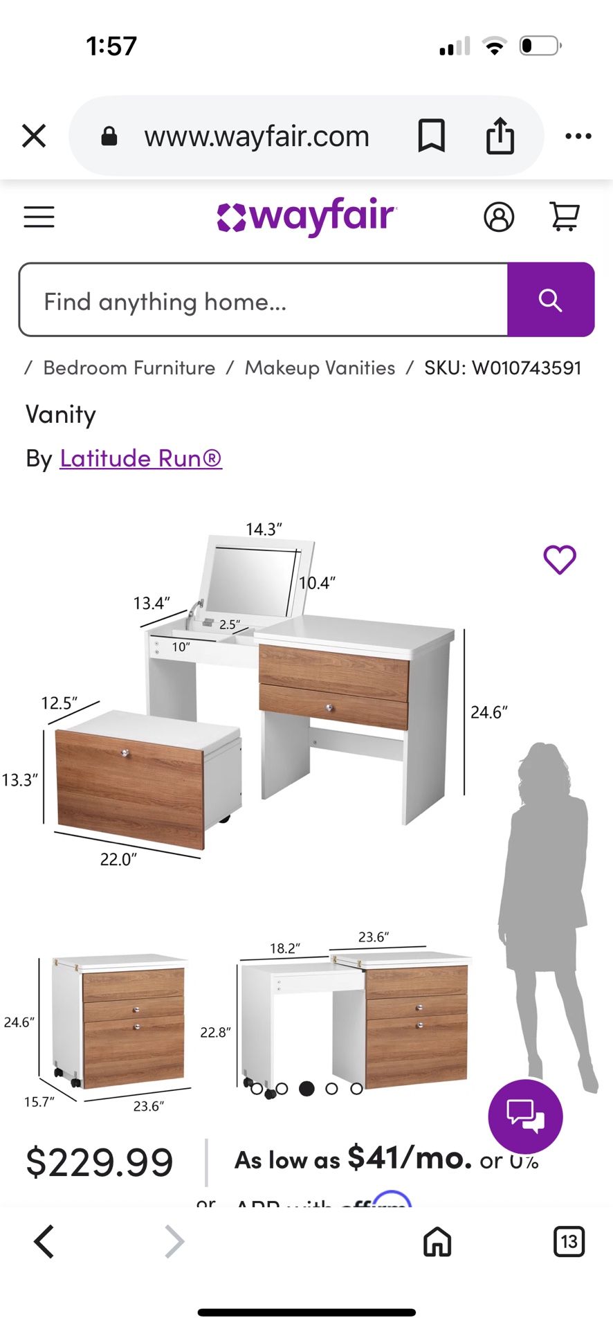Wayfair Modern Compact Vanity