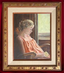 VINTAGE Mid Century OIL PAINTING BEAUTIFULLY FRAMED Serene Woman PORTRAIT