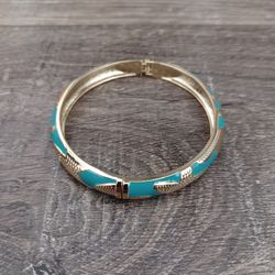 Turquoise Teal Enamel Bracelet