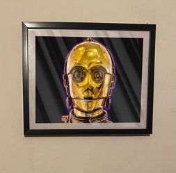Star Wars C3PO (c-3po) Art Piece on black frame