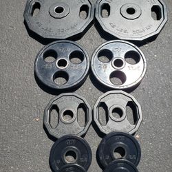 Iron Grip Olympic Plates Urethane Weights Gym Weight Set 