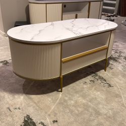 White & Gold Coffee Table