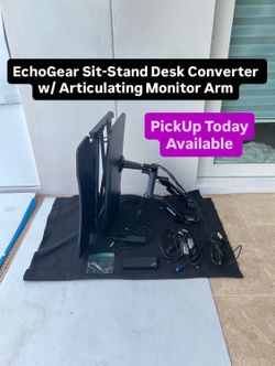EchoGear Sit-Stand Desk Converter with Articulating Monitor Arm (1 Available)