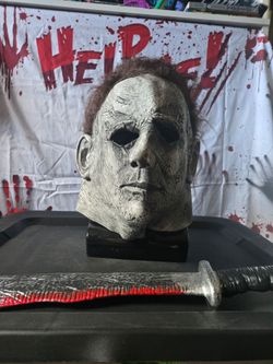 Michael Myers Halloween Costume Mask with Prop Knife