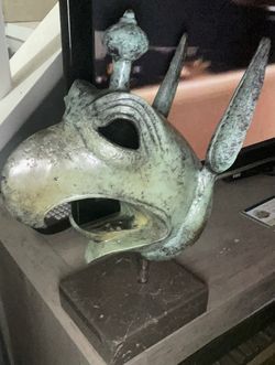 Griffen Bronze statue with marble base