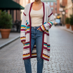 Billabong Long Patterned Cardigan, Women's Knitted Sweater