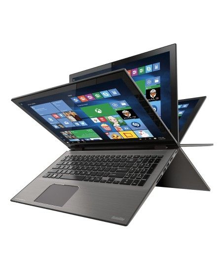 Toshiba - Satellite Radius 2-in-1 15.6" 4K Ultra HD Touch-Screen Laptop - Intel Core i7 - 12GB Memory - 1TB Hard Drive - Carbon Gray
