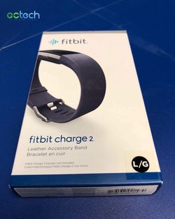 Fitbit Charge 2 Accessory Band, Leather, Indigo,FB160LBNVL Large