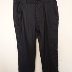Pelle Pelle 100% Linen Lined Black Dress Pants Mens 42x34 Pockets 