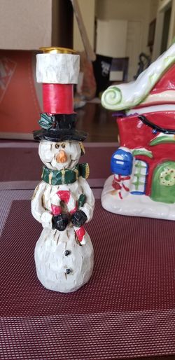Snowman candle holder