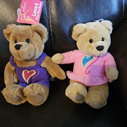  Set Of 2 NEW TWIN TEDDY BEARS