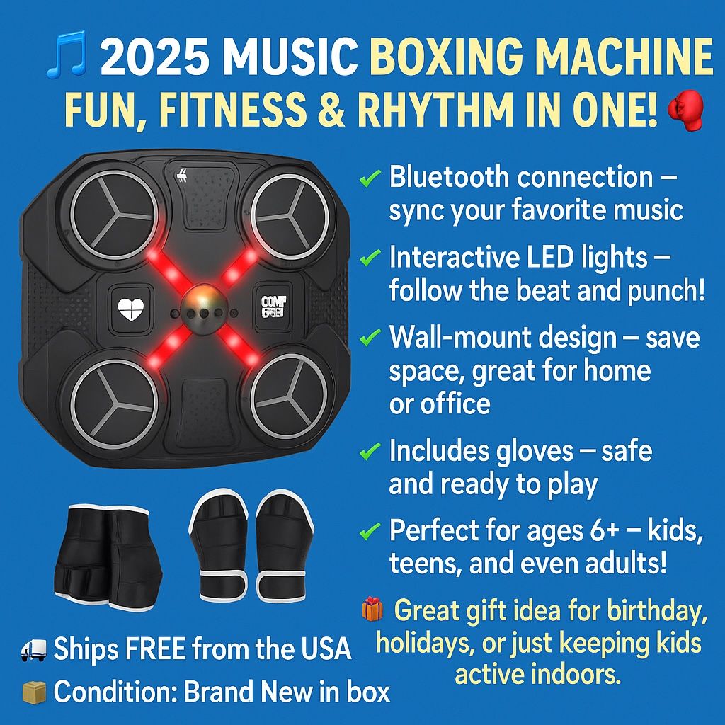 Smart Music Boxing Wall Pad for Kids & Adults | Interactive LED Punch Game