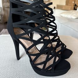 Women’s Black Strappy Stiletto Heels – Marco Republic – New