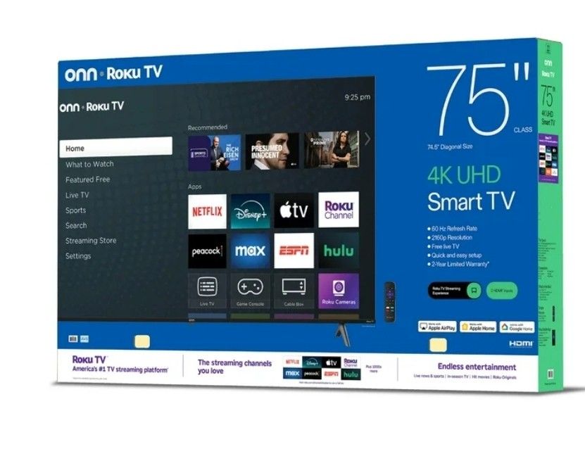 onn 75” Class 4K UHD Roku Smart Television