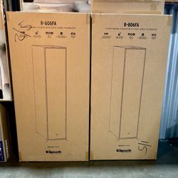 Klipsch R-806FA Reference Floorstanding Tower Speakers – Dual 6.5” Woofers | Built-In Dolby Atmos | High-Efficiency Home Theater Sound