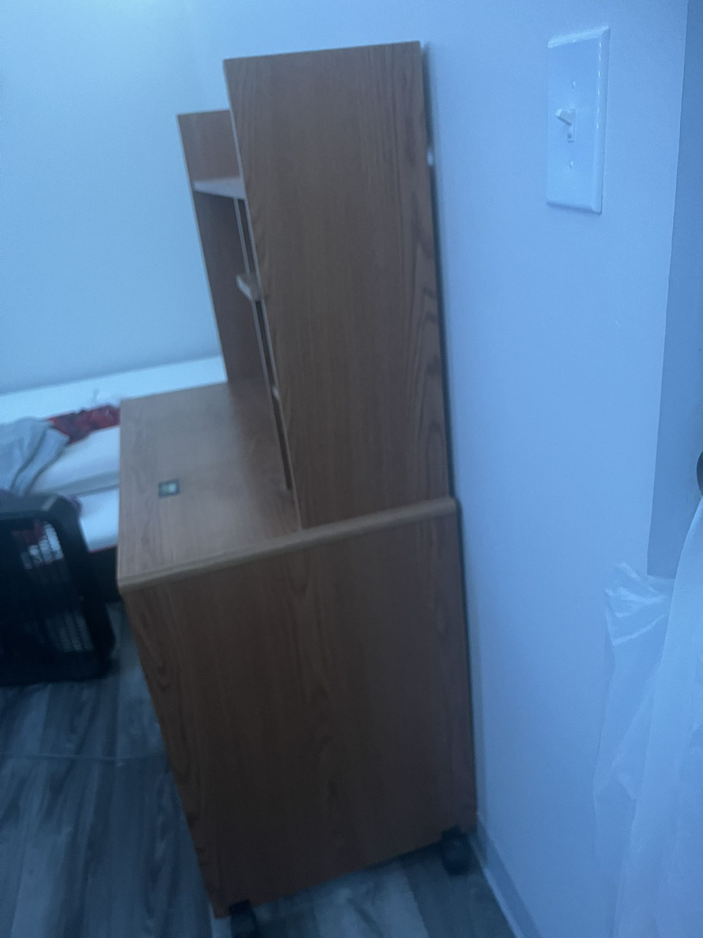 desk, chair