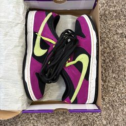 Nike SB Dunk Low Pro Colorway: Red Plum / Citron / Black Tax