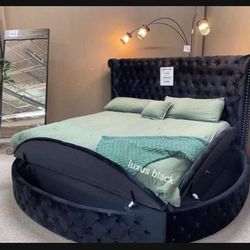 Round Bed With Storage Velvet | Color Options 👍 Brand New 🌟