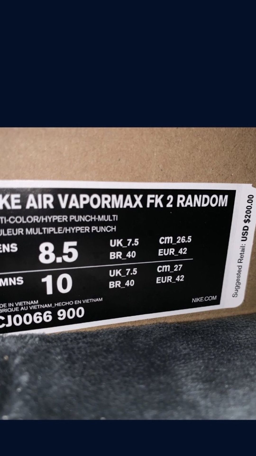 Vapor Max Random Size 8.5