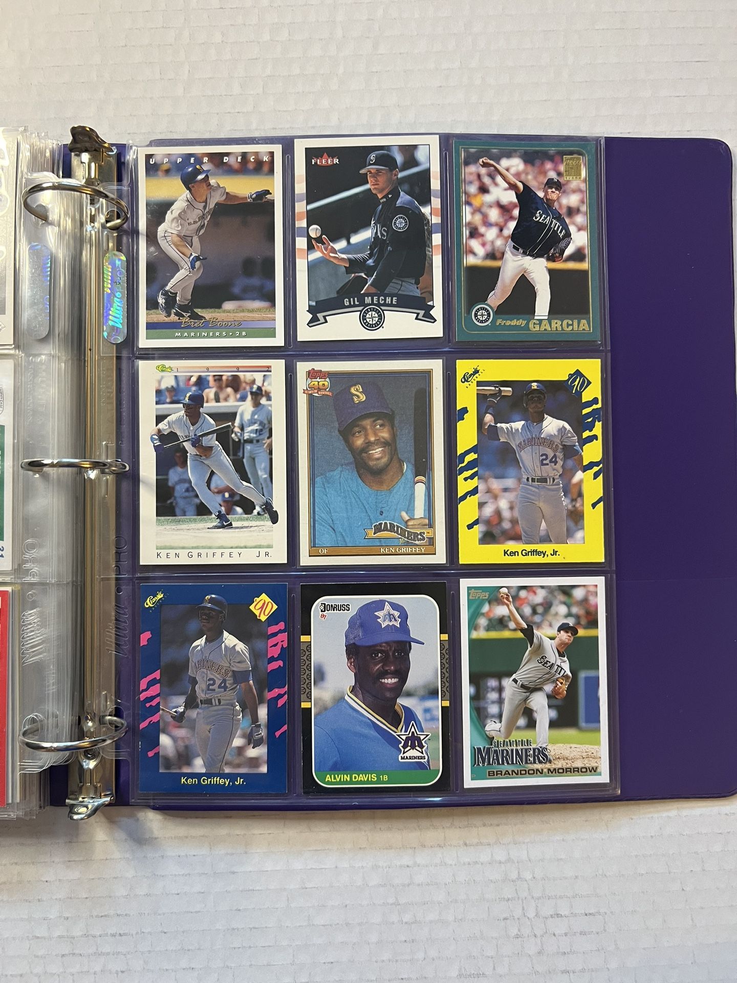Seattle Mariners Team Baseball Card Binder Lot