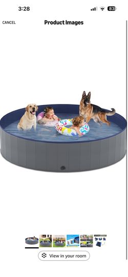 Niubya Foldable Dog Swimming Pool, Collapsible Hard Plastic, Portable Bath Tub for Pets Dogs and Cats, Pet Wading Pool for Indoor and Outdoor, 72 x 12