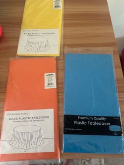 Round Plastic Tablecovers – Set of 3