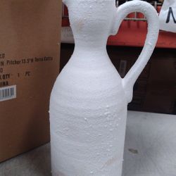 Melrose Terra Cotta Pitcher With White Finish 85248DS-BRWH-B0BB3JTZY7