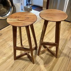 Wooden Stools - Set Of 2