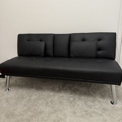 Faux Leather Recliner Sleeper Sofa 