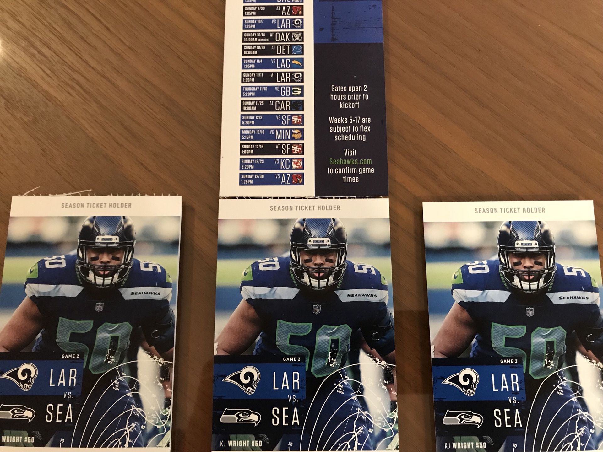 3 Tickets to Seahawks Rams