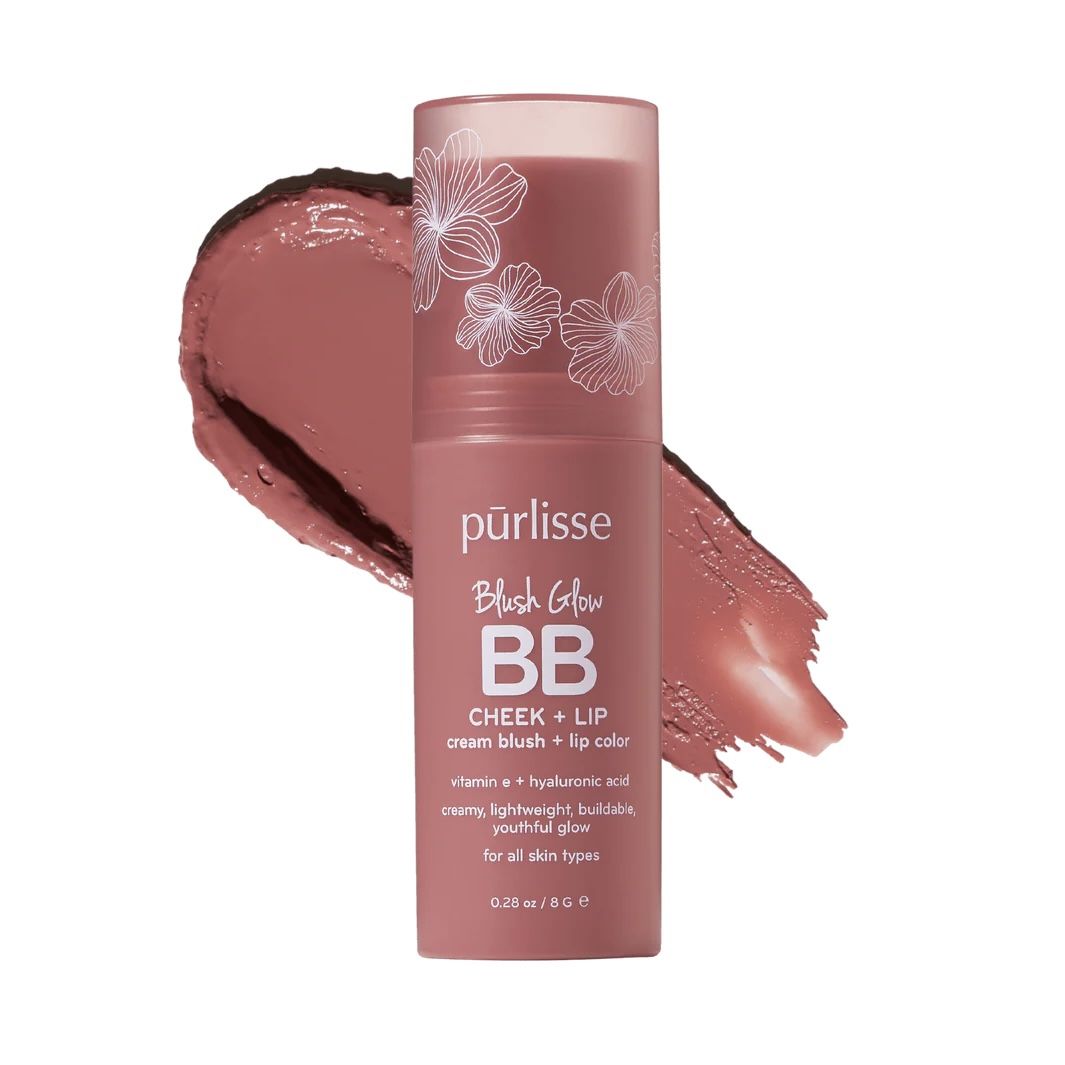 New Purlisse Beauty Blush Glow BB Cheek + Lip in Nude Sugar - Full Size, In Box