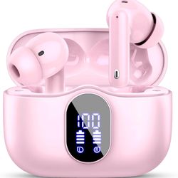 Wireless Earbuds, 2024 Bluetooth 5.3 Headphones Bass Stereo, Ear Buds with Noise Cancelling Mic LED Display, in Ear Earphones IP7 Waterproof, 36H Play