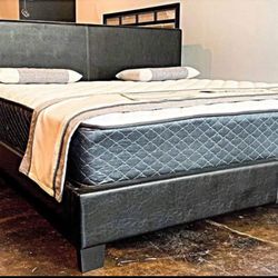 Brand New Queen Size Platform Bed With Plush Mattress (Free Delivery)