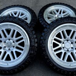 Brand New 22x10 -18 method wheels and tires Atturo 33x12.5x22 6x139.7 6x5.5 hablo español