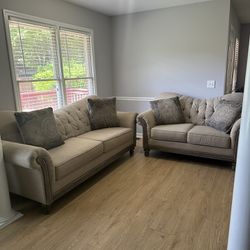 Tufted Couch And  Loveseat