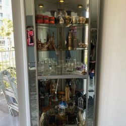 Standing Glass Shelves With Light 