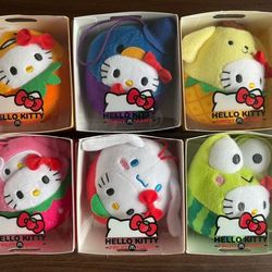 New Hello Kitty McDonald collab fruit mart collection plush dolls set with hello kitty picnic bag