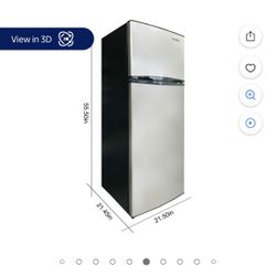 Stainless Steel and Black Small Refrigerator 