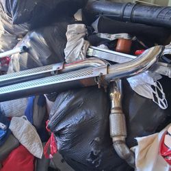 80 Inch Chrome SIDE PIPES WITH HEAT SHIELDS