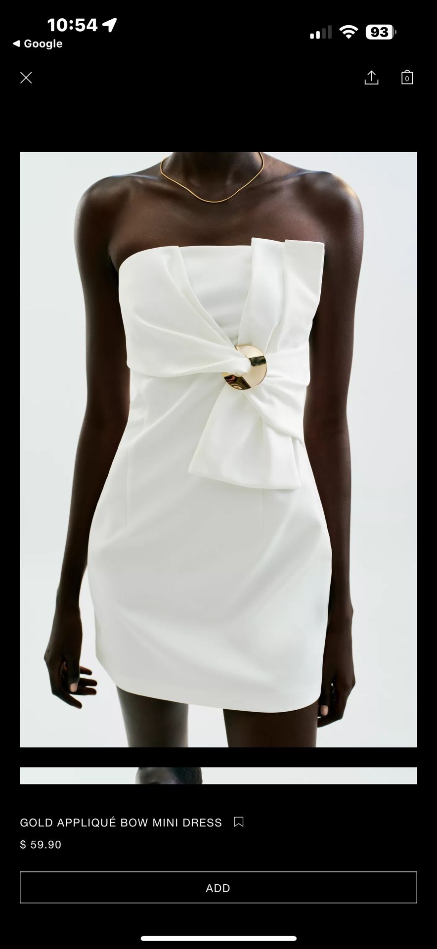 Zara: Gold Appliqué Bow Mini Dress