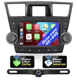 for Toyota Highlander 2008-2013 Radio Stereo Wireless Carplay Auto Upgrade Android 8croe 4+64GB Physical Button/Knob Head Unit DSP Navigation GPS WIFI