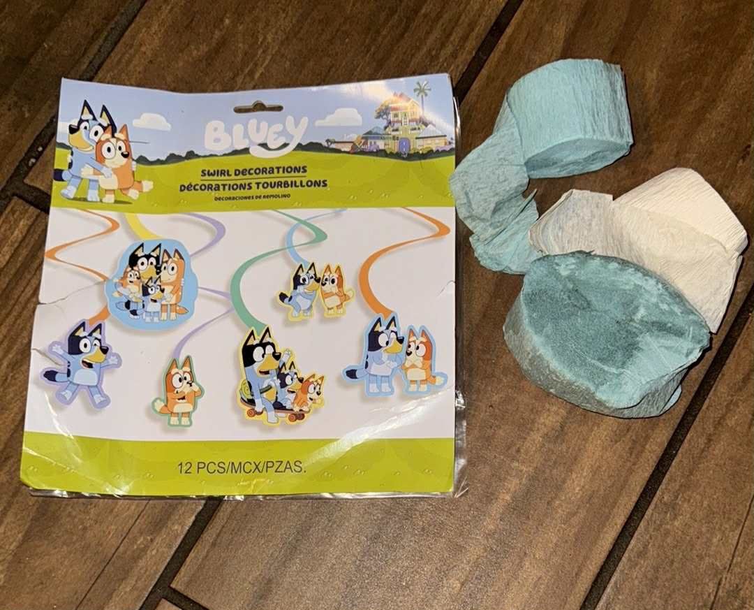 Bluey bday decor Swirl Set