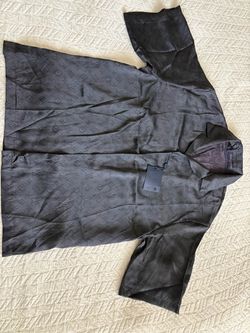 Authentic Louis Vuitton Monogram Silk Short-Sleeve Shirt (Black/Obsidian)