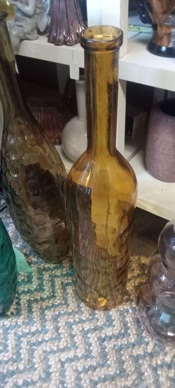 New 39 in recycled glass floor vase high quality masterpiece thick and elegant made in Portugal