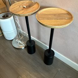 2 Modern End Tables, One Damaged