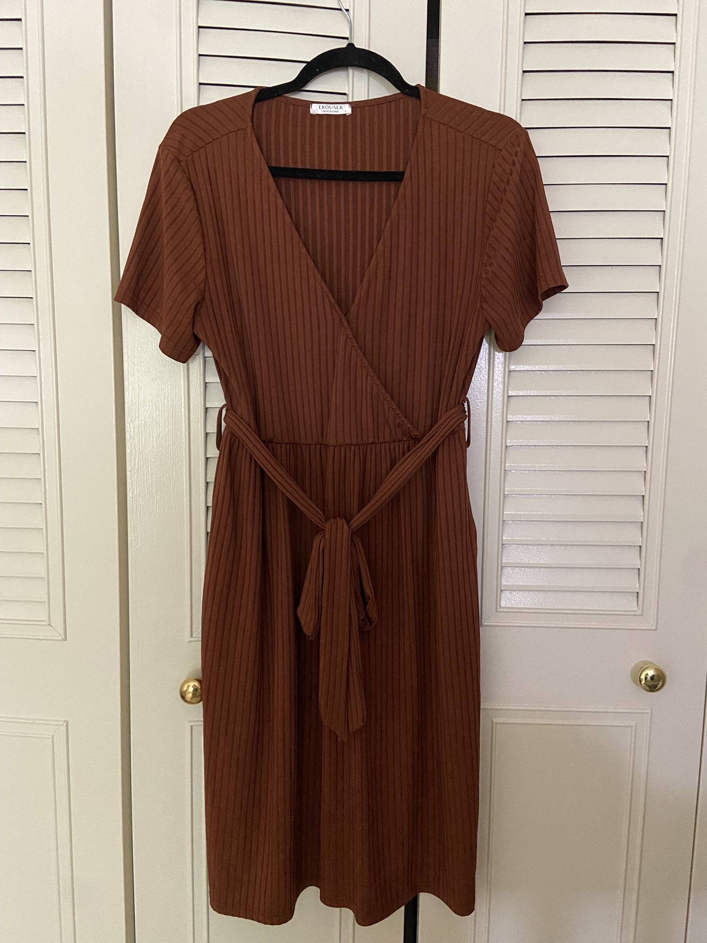 Rust Knit Mini Dress 
