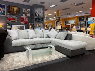 2pc All White and Gray Sectional