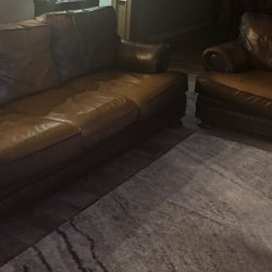 Leather Bernhardt Couch And Loveseat 