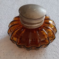 Amber glass inkwell 
